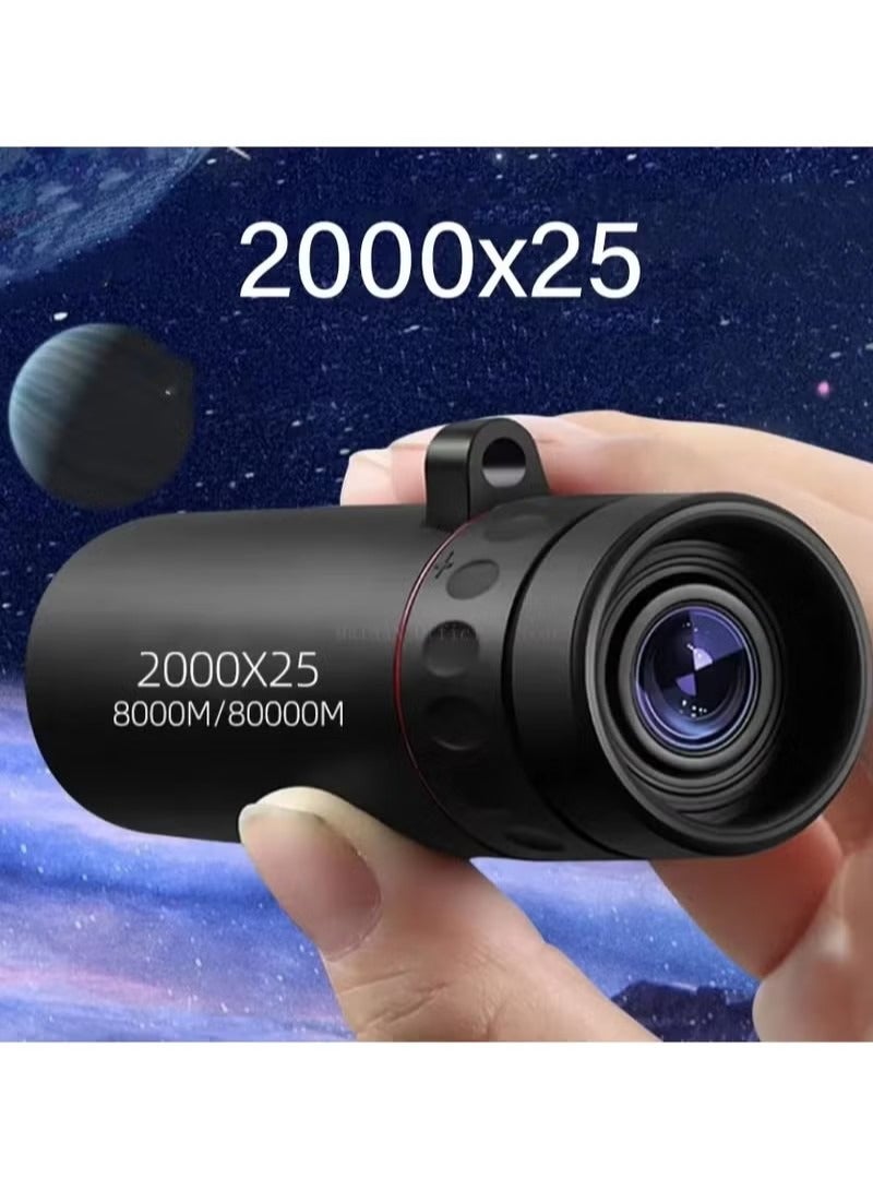 Unewshi 2000X25 Monocular Telescope, Suitable for Adults and Children Portable Telescope, 8000M/80000M Gift (With Mobile Phone Adapter) - Image 1